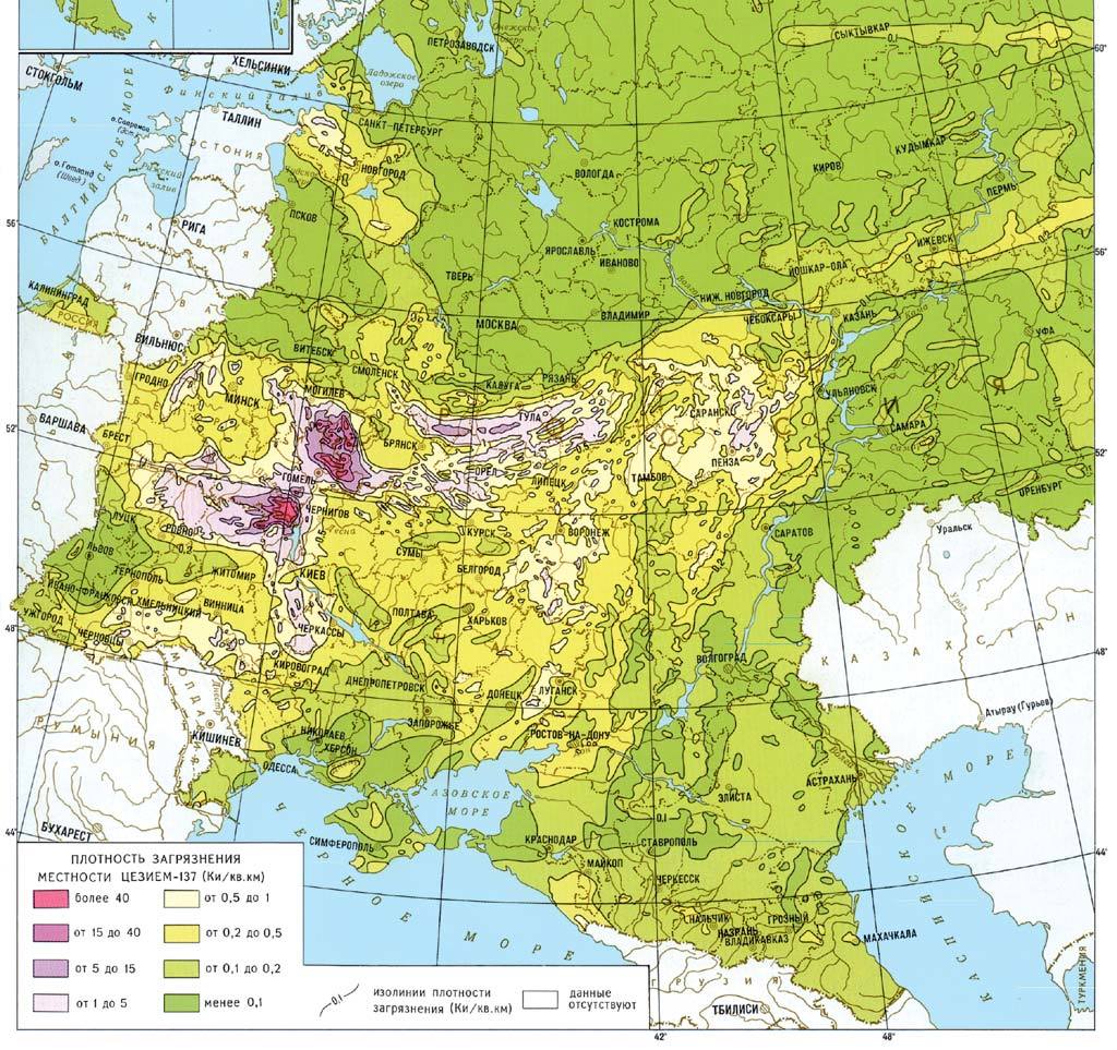 Карта по радиации