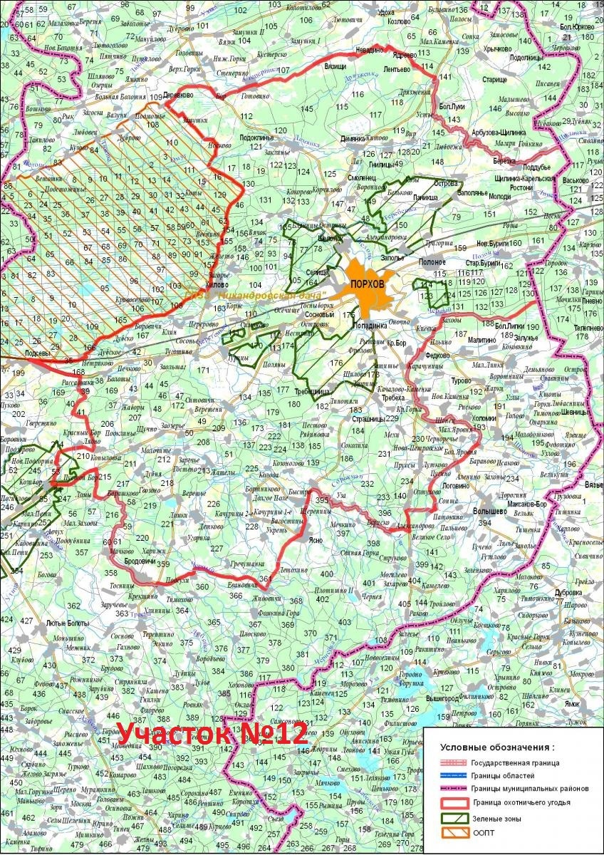 Карта порховского района